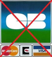 Cartes bancaires non acceptées